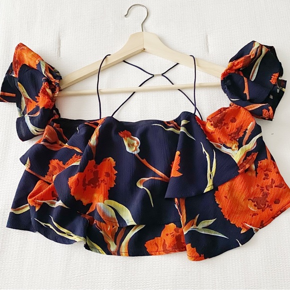 Lulus Floral Print Off Shoulder Crop Top - Picture 2 of 11